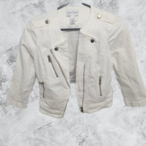 White House Black Market White Jean Jacket